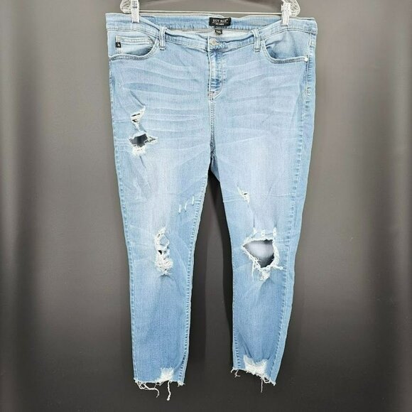 Judy Blue Skinny Denim Jeans 2XL Distressed Ankle Cropped Cotton Stretch Medium - Picture 13 of 13